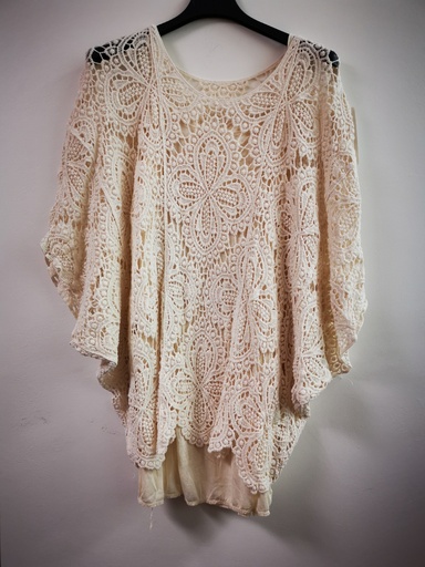 Blouse crochet 2pièces "Canopé" crème