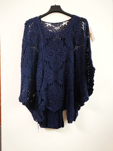 Blouse crochet 2pièces "Canopé" marine