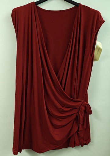 Top drapé noeud "Mia" Bordeaux