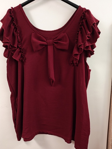 Blouse "Ysée" Noeud dos Bordeaux