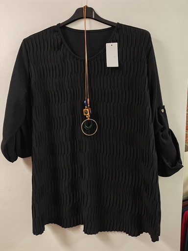 Blouse +collier Iza noir