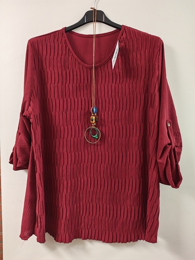 Blouse +collier Iza bordeaux