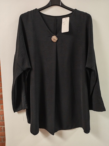 Blouse bouton d'or noir