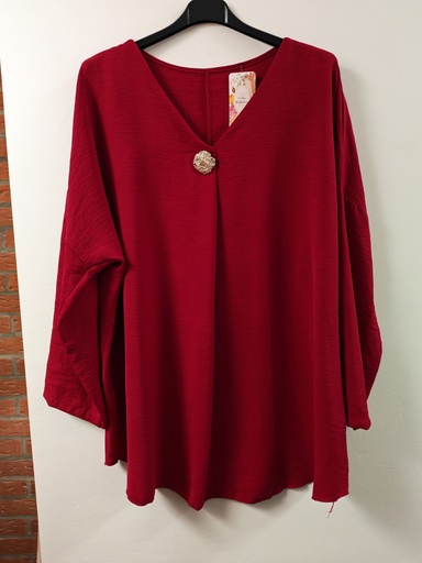 Blouse bouton d'or bordeaux