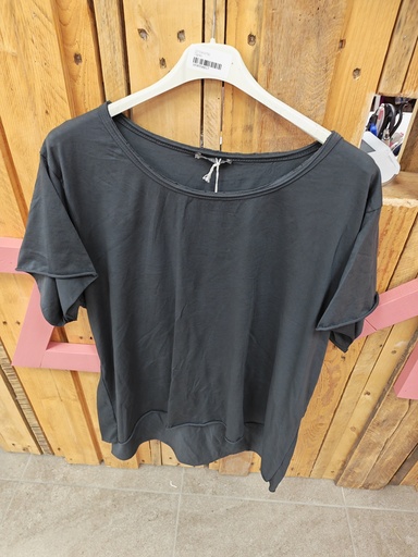 T-shirt col rond asym. "Lilwenn" gris foncé