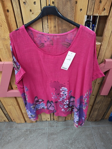 Blouse butterfly fuchsia