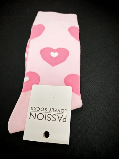 Chaussettes cœur rose