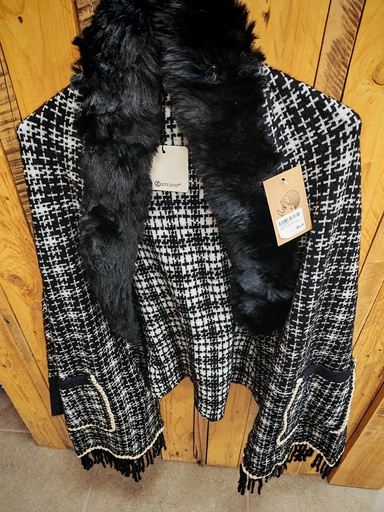 Cape carreaux Nina noire