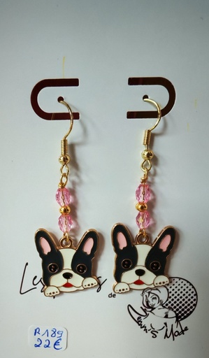 Boucles d'oreilles dorées Boubou gris Olivettes PureCrystal Dark Rose