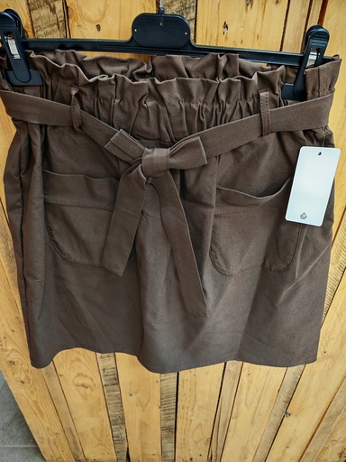Jupe courte +poches avant chocolat