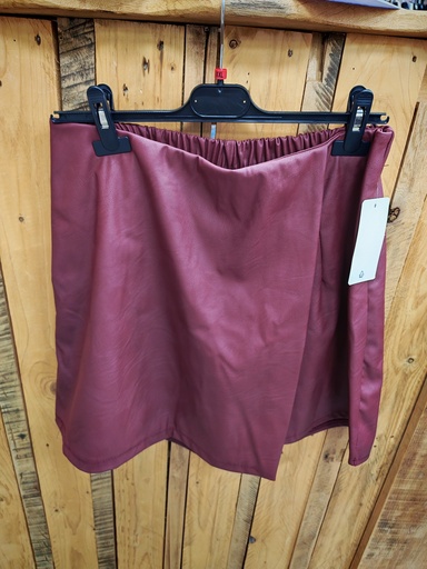 Short-jupe simili bordeaux
