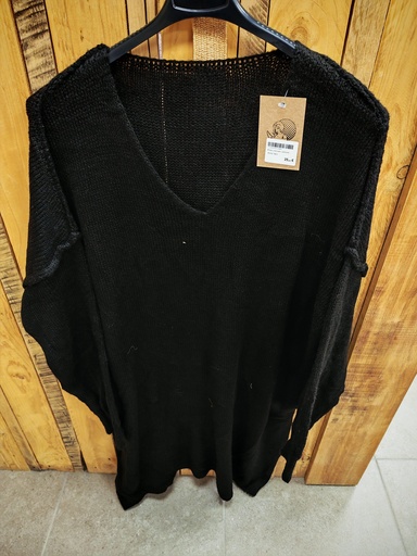 Robe unie avec ceinture "Anita" Noir