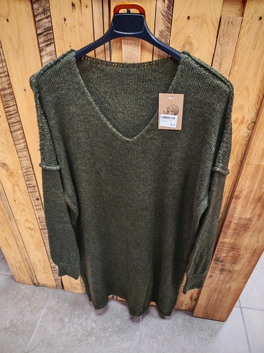 Robe unie avec ceinture "Anita" Kaki