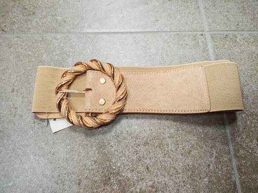 Ceinture rond doré beige