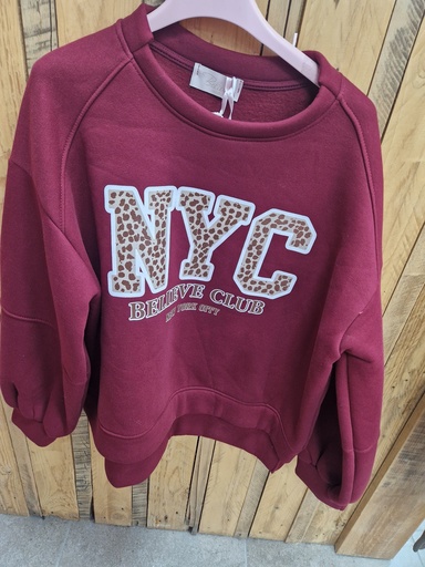 Pull New York bordeaux 