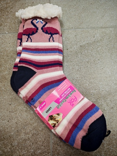 Chaussettes molletonnées"flamant rose"pepe rosa