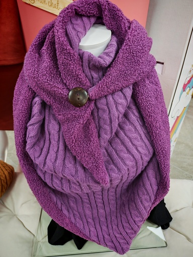Echarpe réversible choubidou mauve