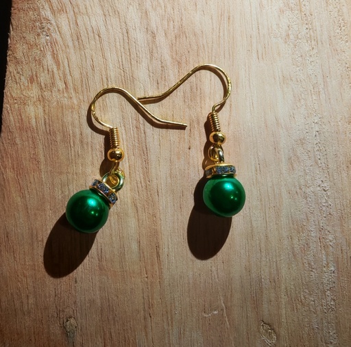 B.O. boule de noël verte + brillant (Fééries)