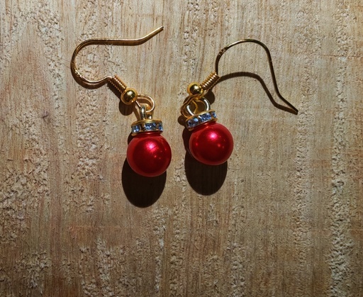 B.O. boule de noël brillant rouge + brillant (Fééries)