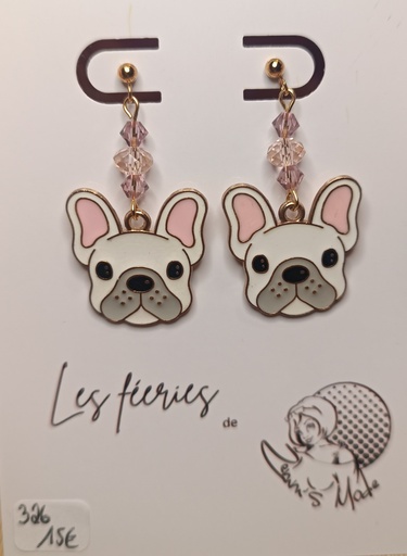 Boucles d'oreilles dorées Boubou Perles et Toupies PureCrystal (Fééries)