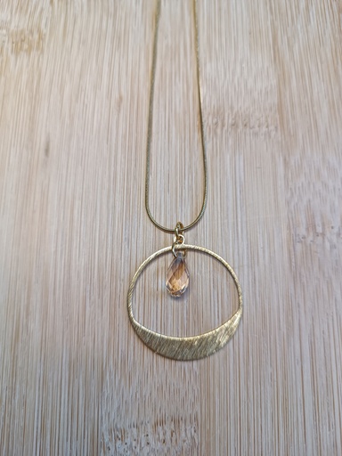 Collier doré Demi-Cercle griffé Goutes PureCrystak Golden Shadow (Fééries)
