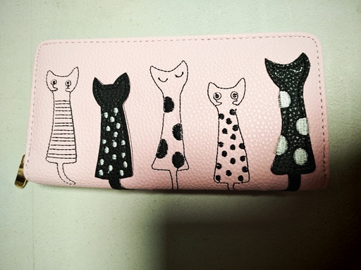 Porte-feuille chat Rose