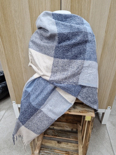 Echarpe "Doucette" brillante bleu marine