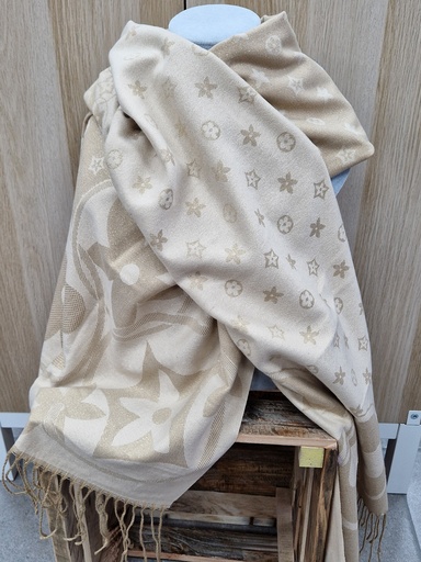 Echarpe "Louivia" pailletées beige