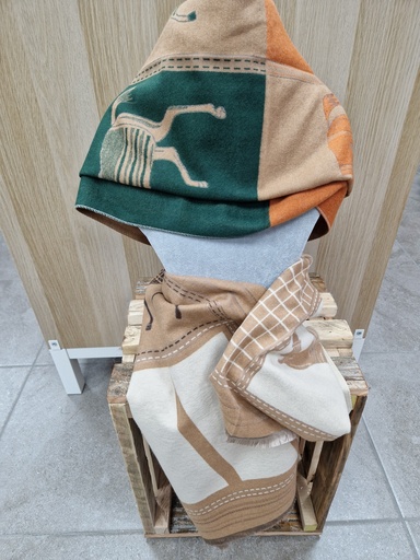 Echarpe chevaux camel