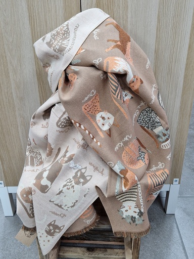 Echarpe chat camel