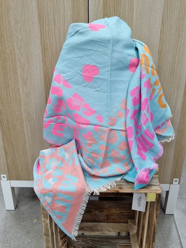 Echarpe triangle Cœur Bleue ciel