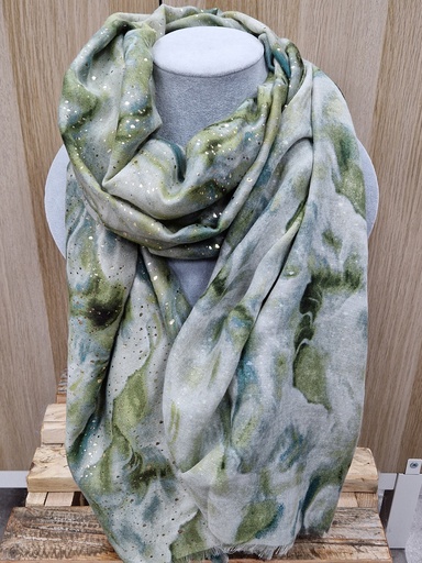 Foulard "Marbie" Vert tacheté