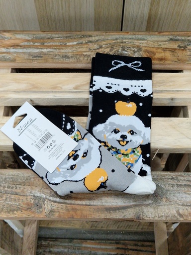 Chaussettes 35/41 - Bichons blanc