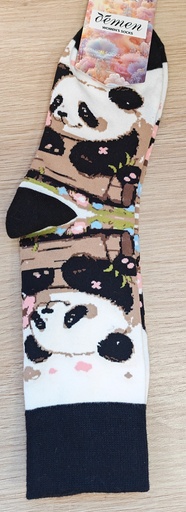 Chaussettes 35/41 - Multicolore panda fleurs