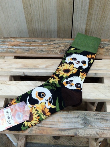 Chaussettes 35/41 - Panda tournesol