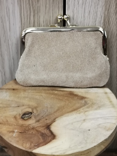 Besace monnaie daim beige