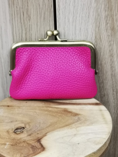 Besace monnaie fuchsia