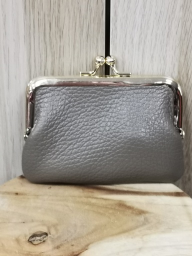 Besace monnaie gris clair