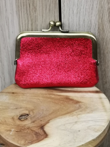 Besace monnaie brillant rouge
