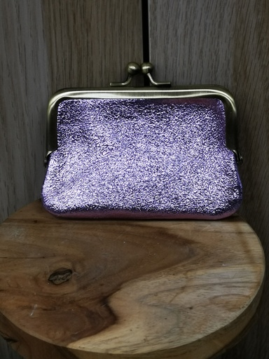 Besace monnaie brillant Mauve