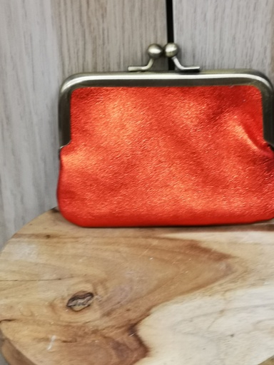 Besace monnaie brillant orange