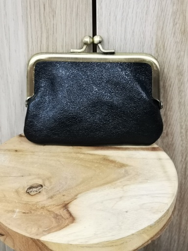 Besace monnaie brillant noir
