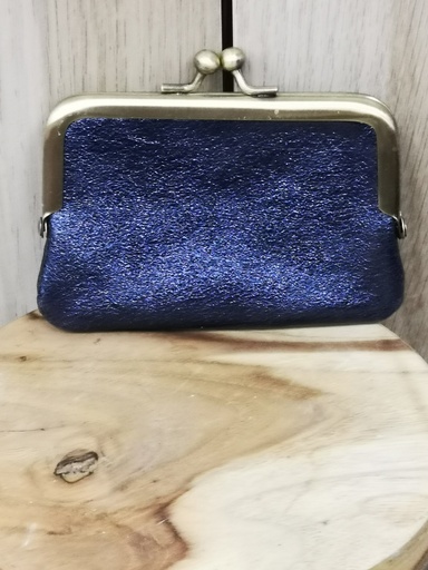 Besace monnaie brillant bleu