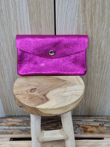 Grande pochette brillante fuchsia