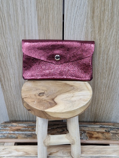 Grande pochette brillante bordeaux