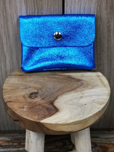 Petite pochette brillante bleu roi