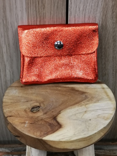 Petite pochette brillante orange