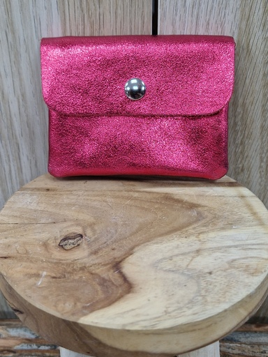 Petite pochette brillante bordeaux