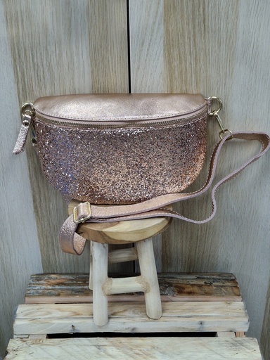 Sac banane pailleté rose gold