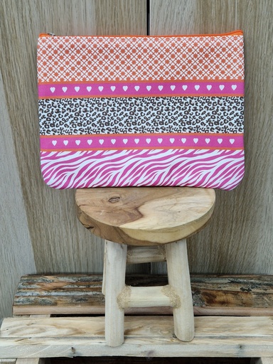 Trousse coeur zebré